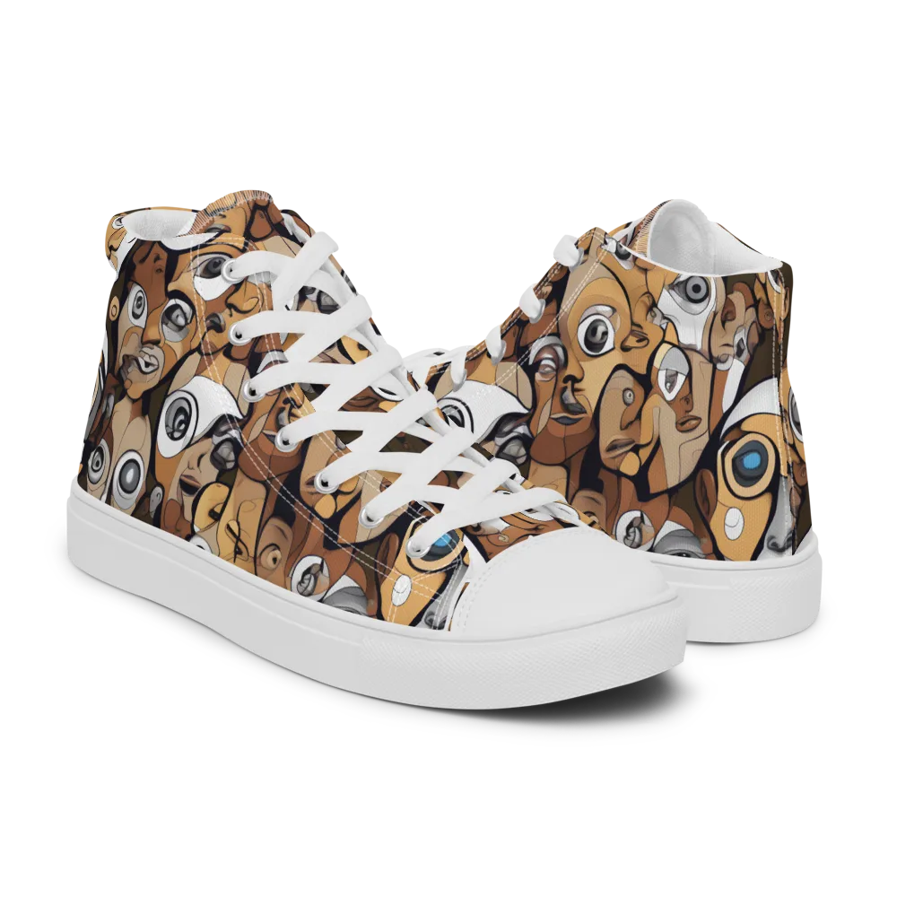 Many-eyed Masquerade on Women's High Top Canvas Shoes — Right