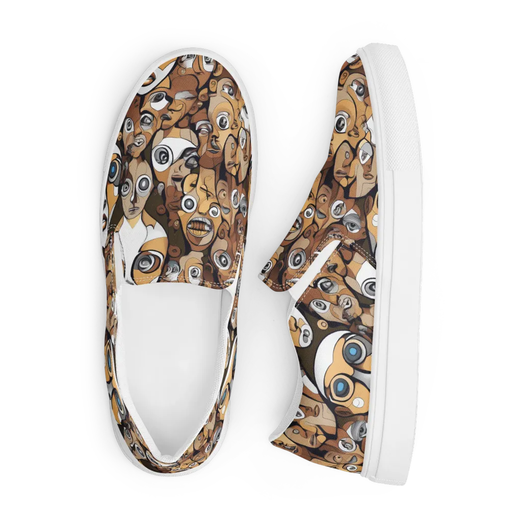 Many-eyed Masquerade on Men's Slip-On Canvas Shoes — Front