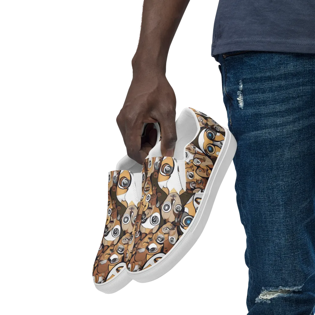 Many-eyed Masquerade on Men's Slip-On Canvas Shoes — Left Front