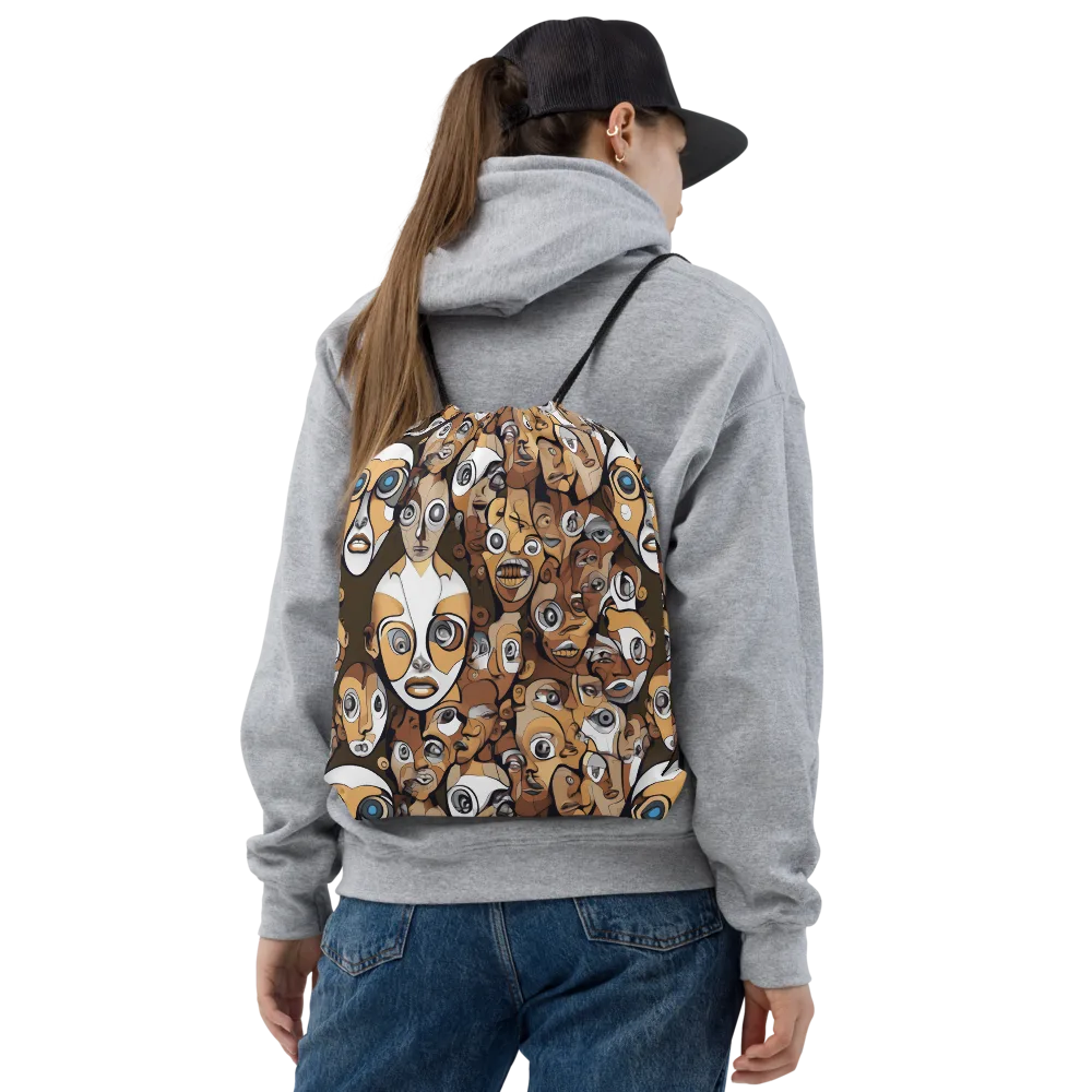 Many-eyed Masquerade on Drawstring Bag — Front