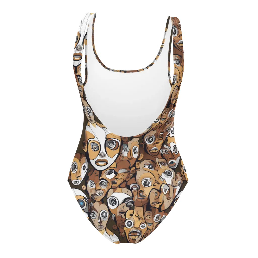 Many-eyed Masquerade on One-Piece Swimsuit — Back