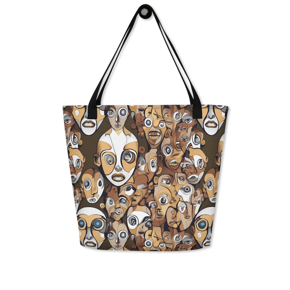 Many-eyed Masquerade on Large Tote Bag W/ Pocket — Front