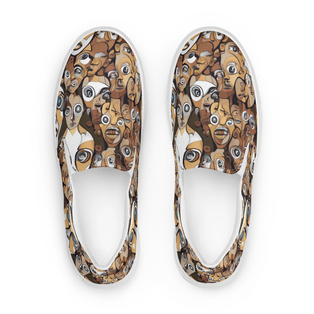 Many-eyed Masquerade on Women's Slip-On Canvas Shoes — Front