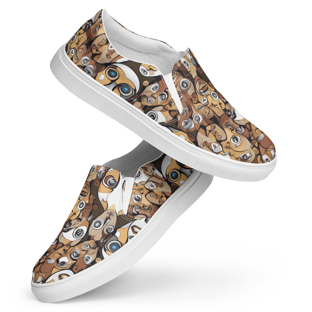 Many-eyed Masquerade on Women's Slip-On Canvas Shoes — Front
