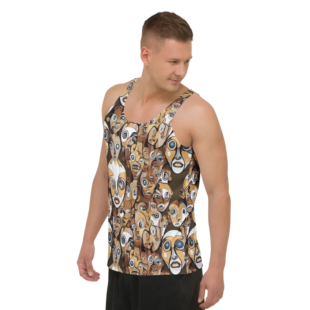 Many-eyed Masquerade on Men's Tank Top — Left Front