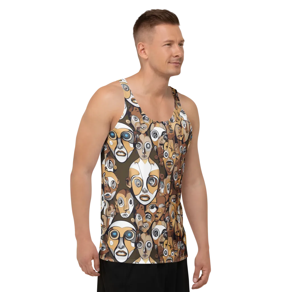 Many-eyed Masquerade on Men's Tank Top — Right Front
