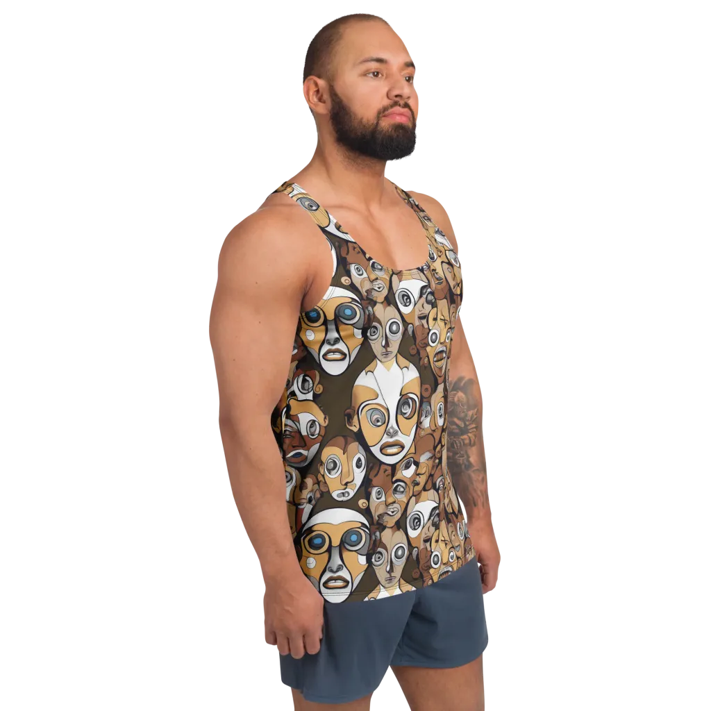 Many-eyed Masquerade on Men's Tank Top — Right Front