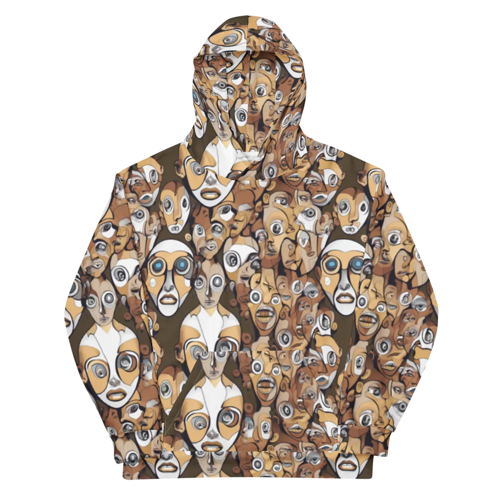 Many-eyed Masquerade on Cotton Hoodie — Front