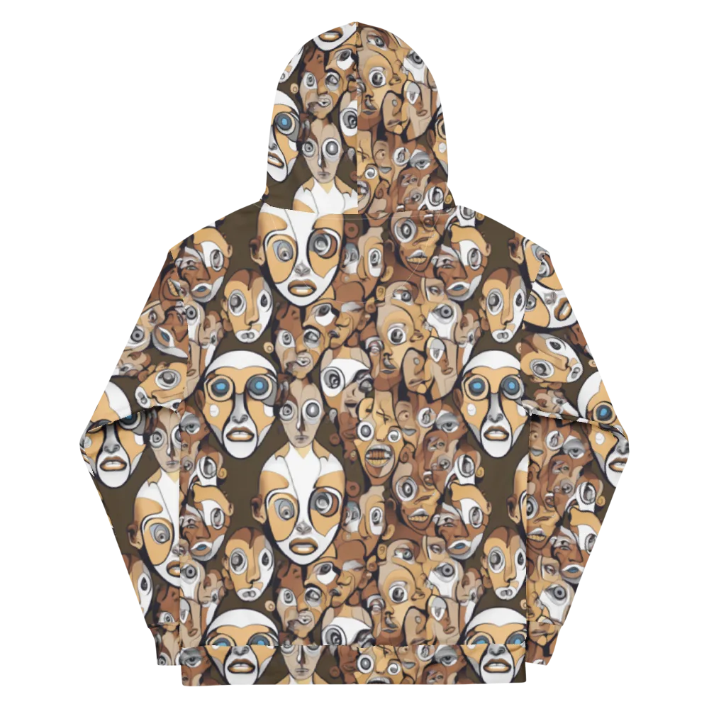 Many-eyed Masquerade on Cotton Hoodie — Back