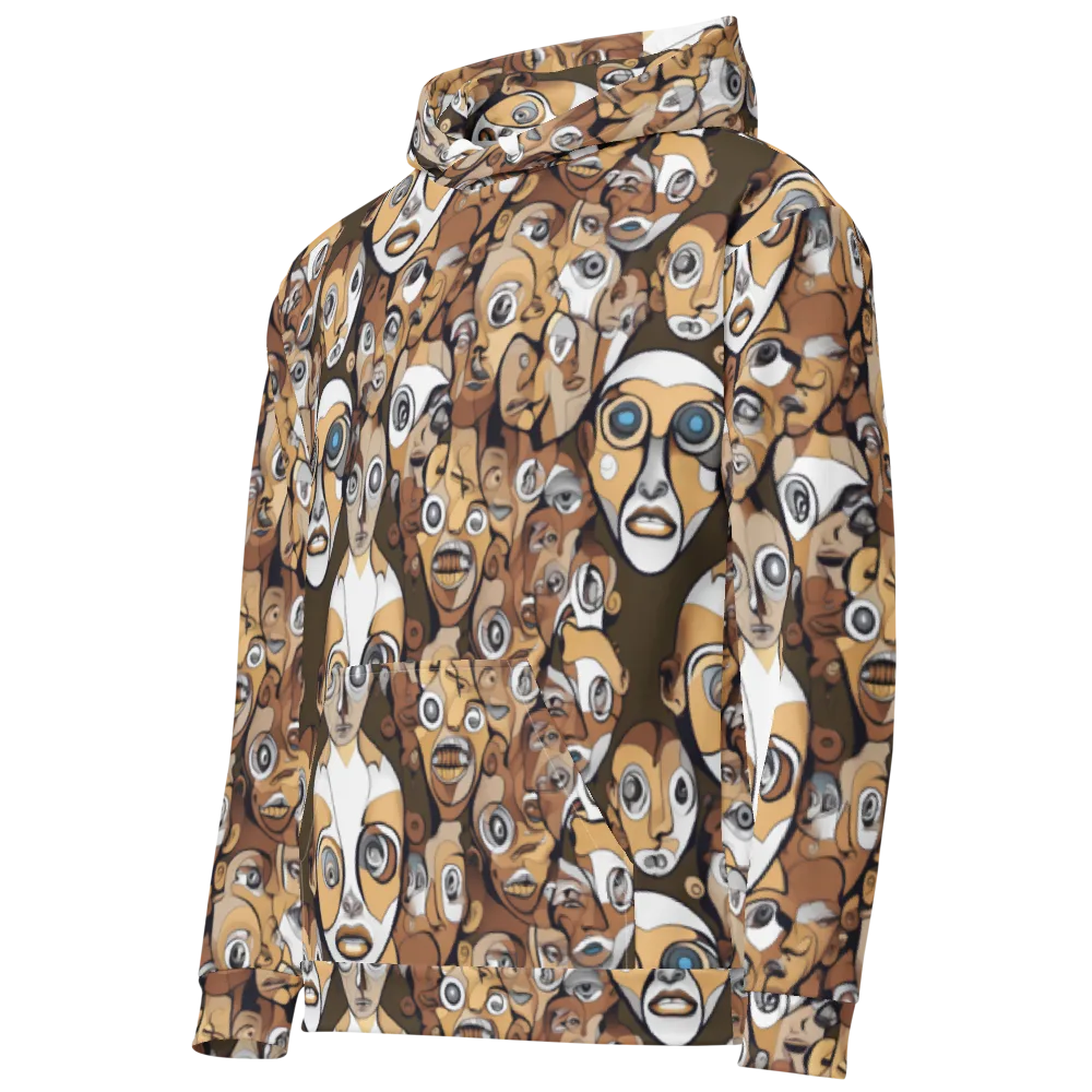 Many-eyed Masquerade on Cotton Hoodie — Left Front