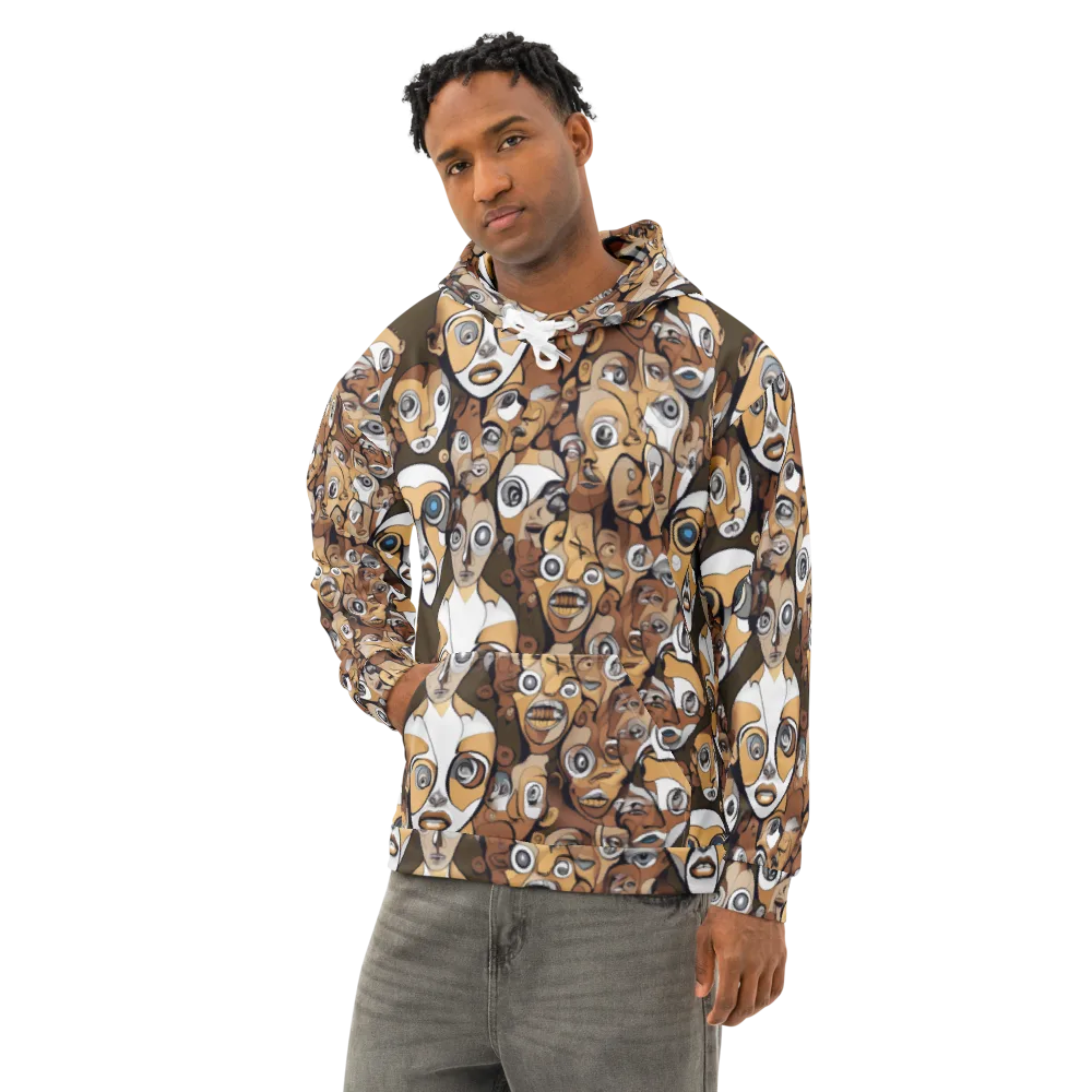 Many-eyed Masquerade on Cotton Hoodie — Left Front