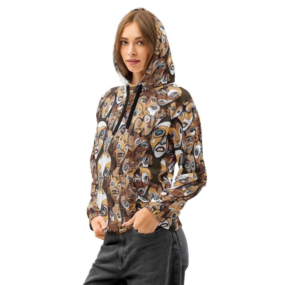 Many-eyed Masquerade on Cotton Hoodie — Left Front