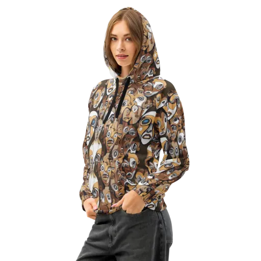 Many-eyed Masquerade on a Cotton Hoodie