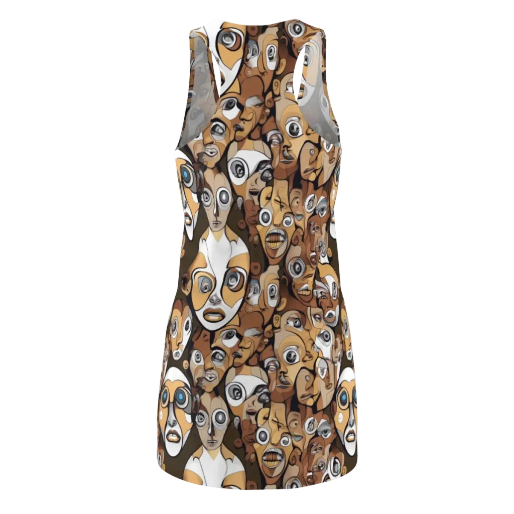 Many-eyed Masquerade on Racerback Dress — Back