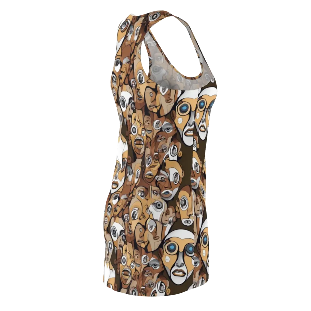 Many-eyed Masquerade on Racerback Dress — Back Side