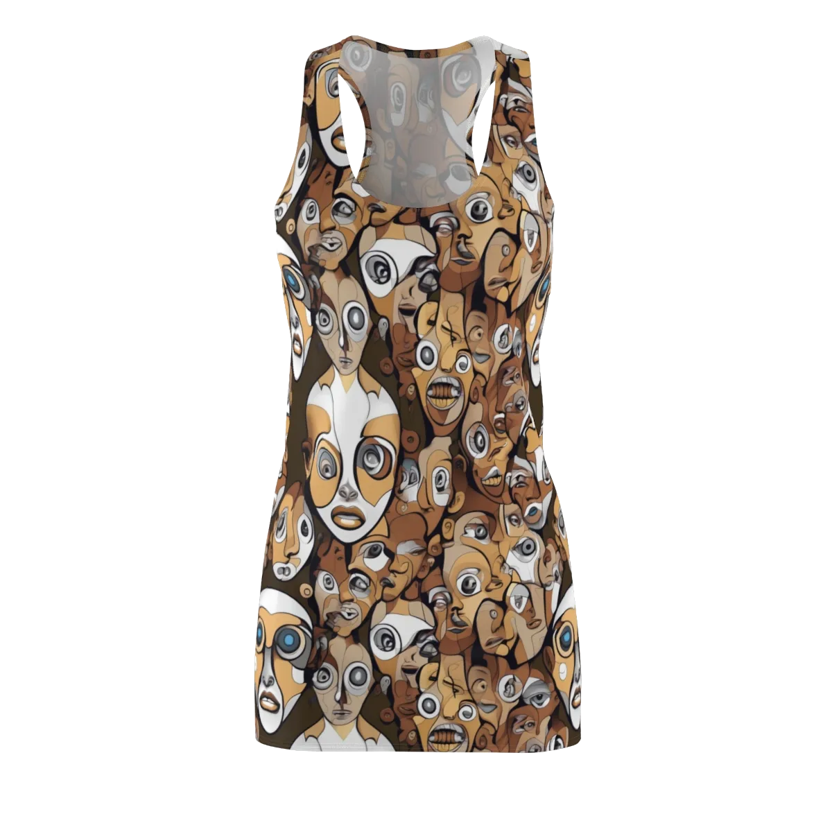 Many-eyed Masquerade on Racerback Dress — Front