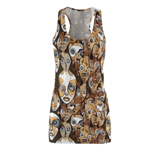 Many-eyed Masquerade on a Racerback Dress
