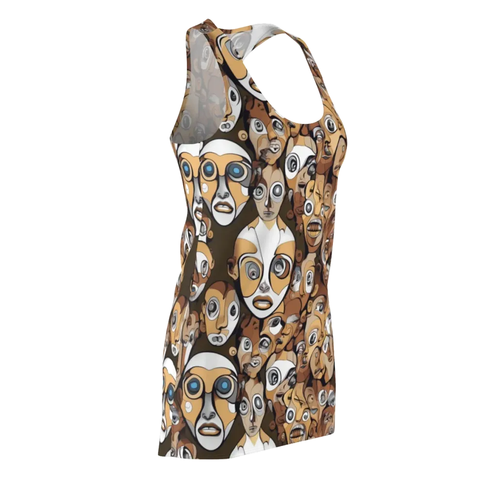 Many-eyed Masquerade on Racerback Dress — Front Side