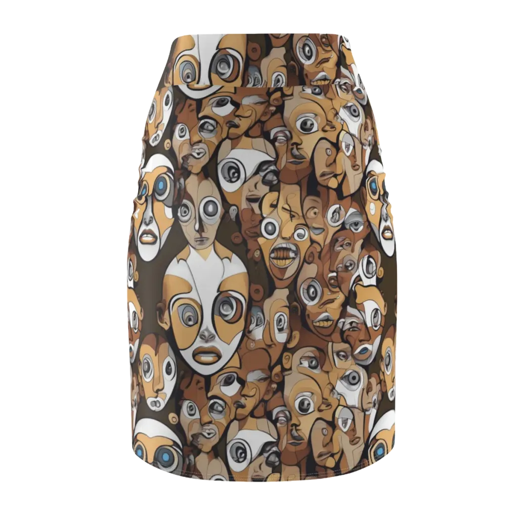 Many-eyed Masquerade on Pencil Skirt — Back