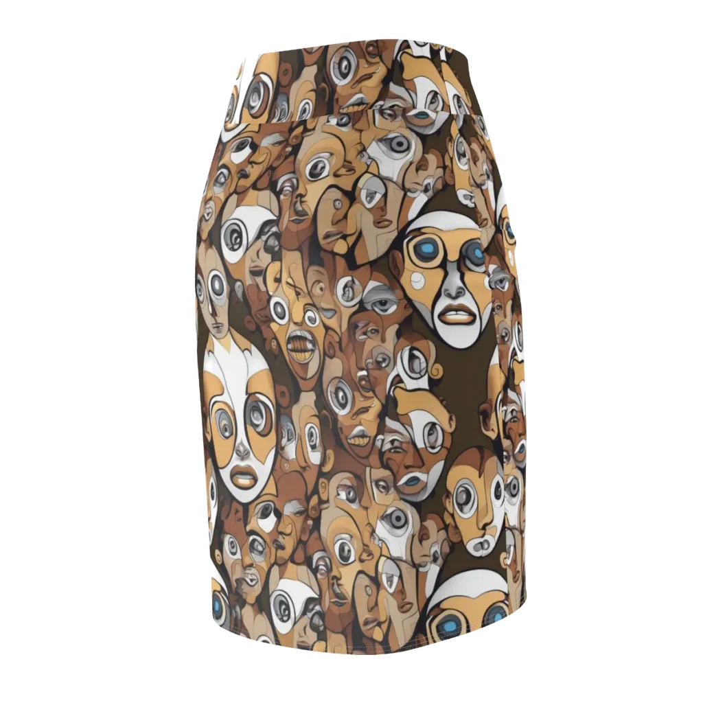 Many-eyed Masquerade on Pencil Skirt — Back Side