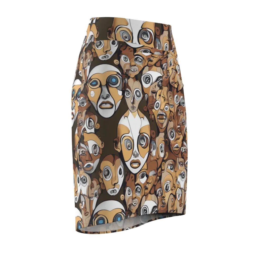Many-eyed Masquerade on Pencil Skirt — Front Side