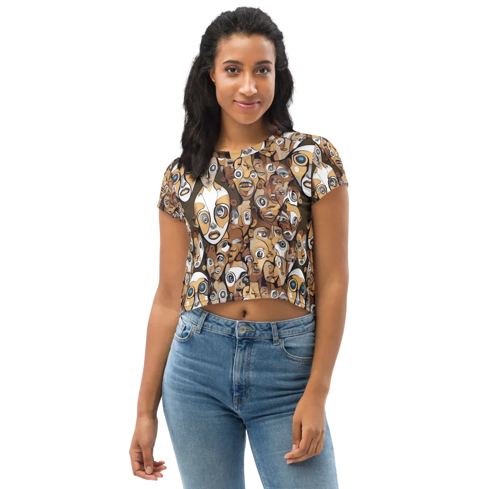 Many-eyed Masquerade on Crop Tee — Front