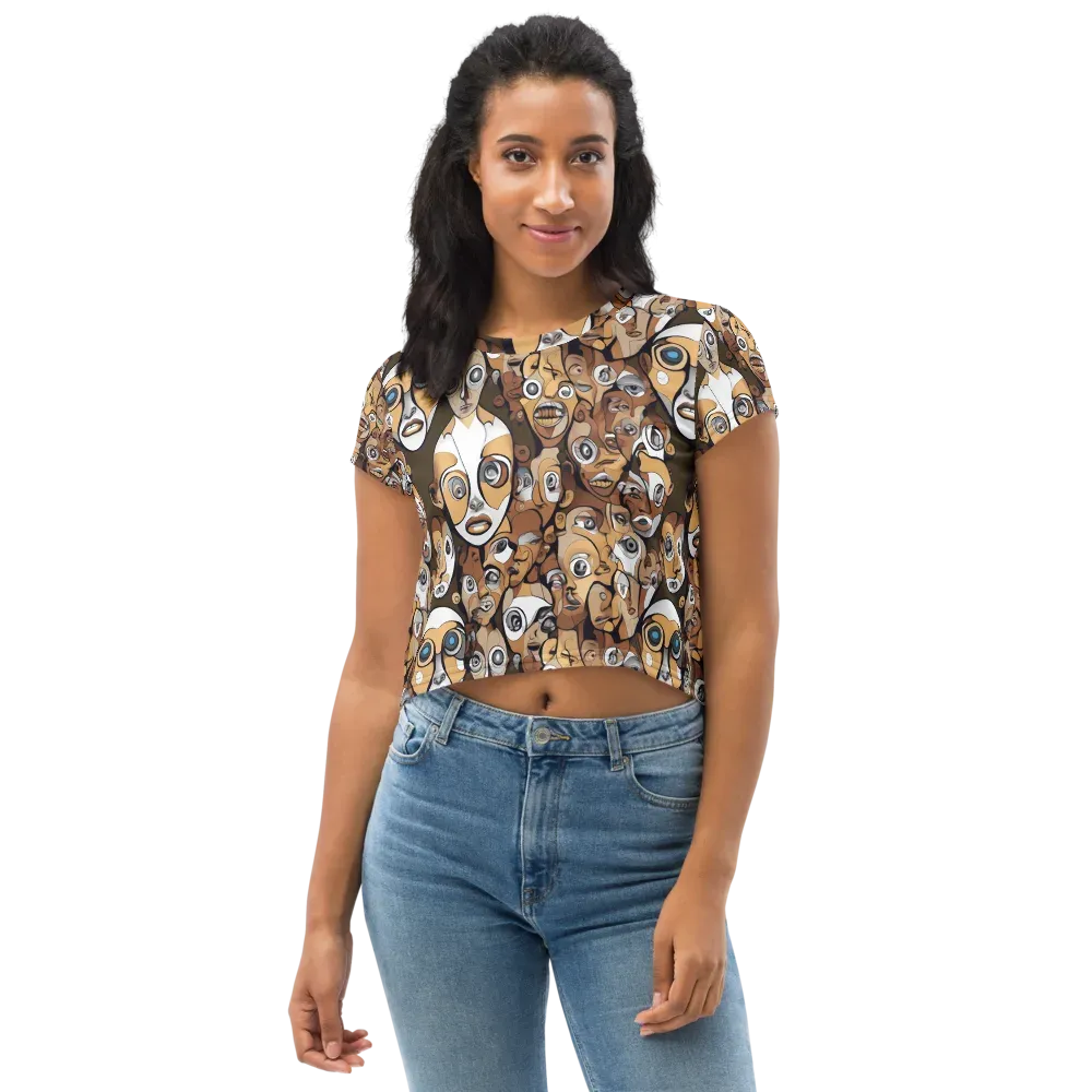 Many-eyed Masquerade on Crop Tee — Front
