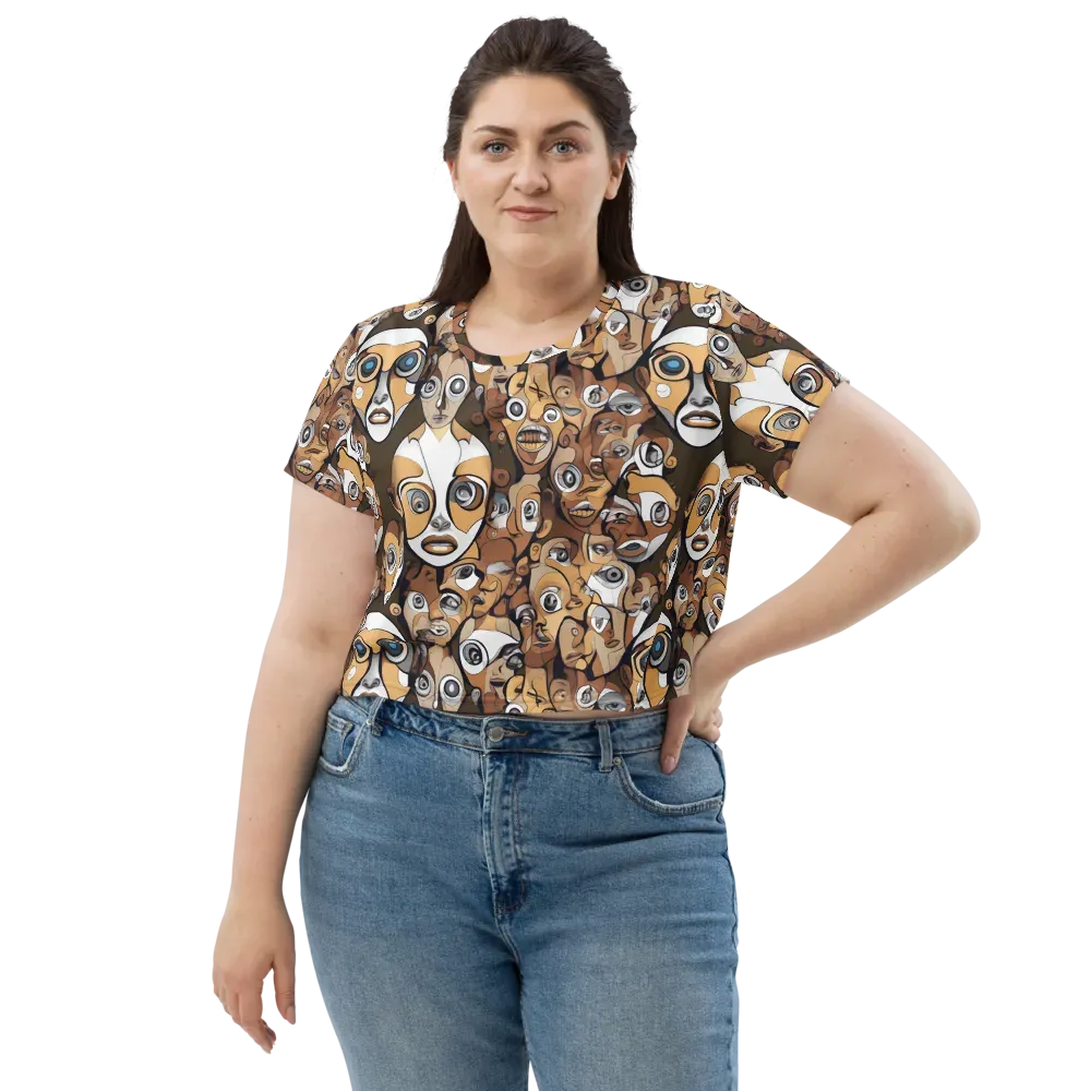 Many-eyed Masquerade on Crop Tee — Front