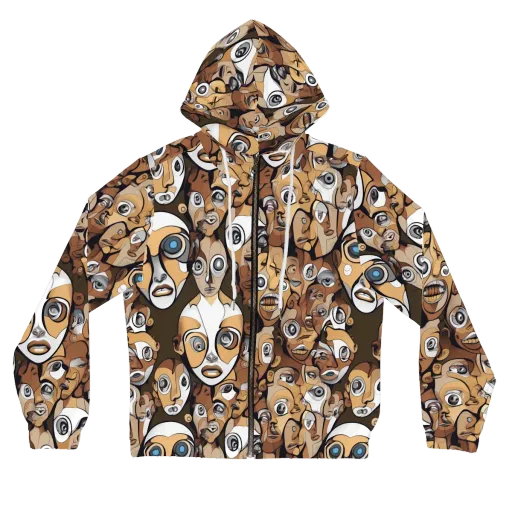 Many-eyed Masquerade on a Women's Full-Zip Hoodie