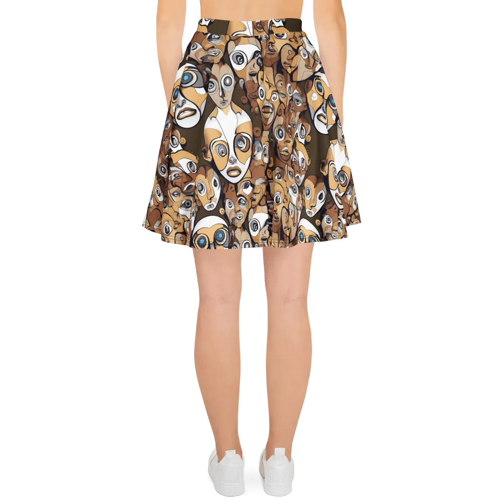 Many-eyed Masquerade on Skater Skirt — Back