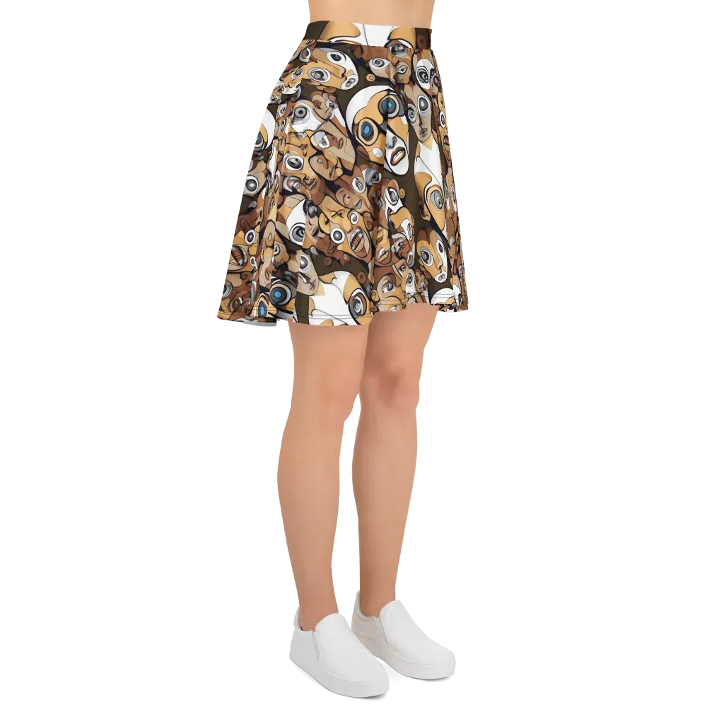 Many-eyed Masquerade on Skater Skirt — Right