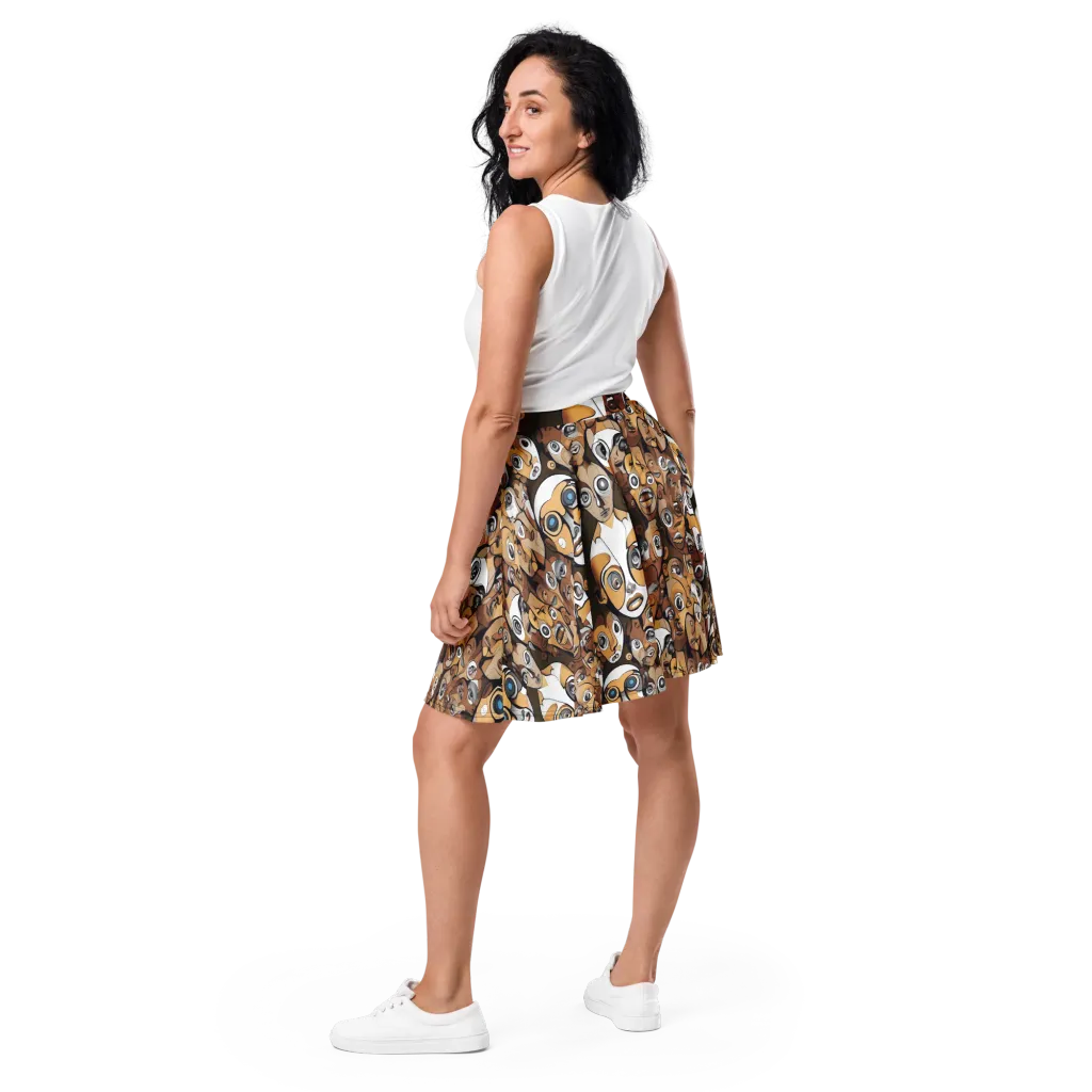 Many-eyed Masquerade on Skater Skirt — Back