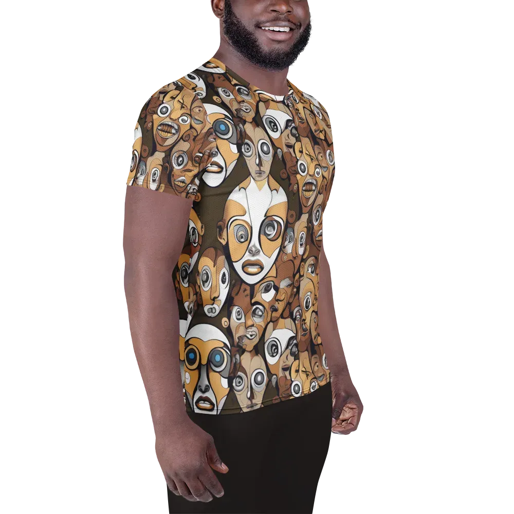 Many-eyed Masquerade on Men's Athletic T-Shirt — Right