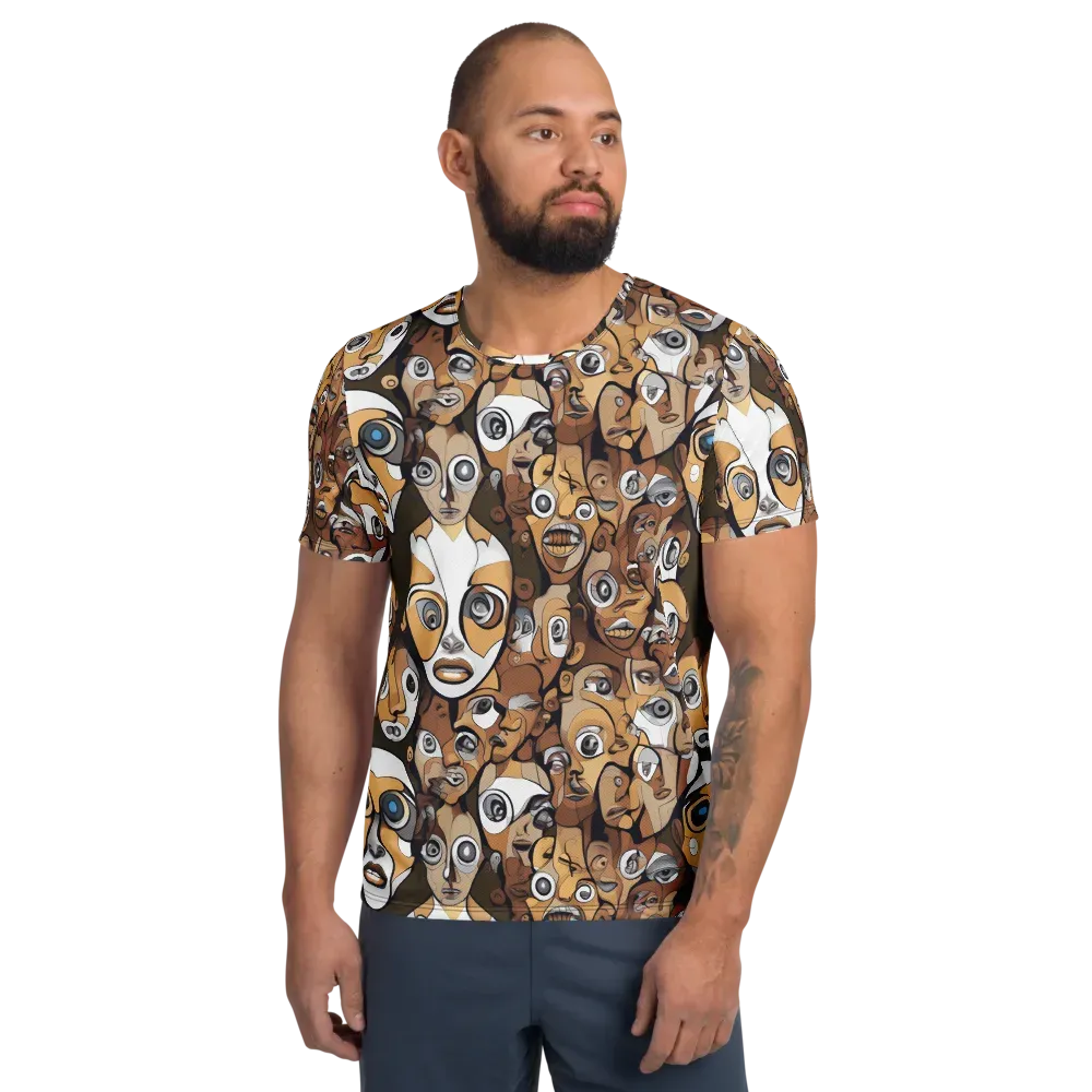 Many-eyed Masquerade on Men's Athletic T-Shirt — Front