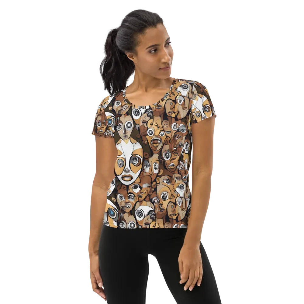 Many-eyed Masquerade on Women's Athletic T-Shirt — Front
