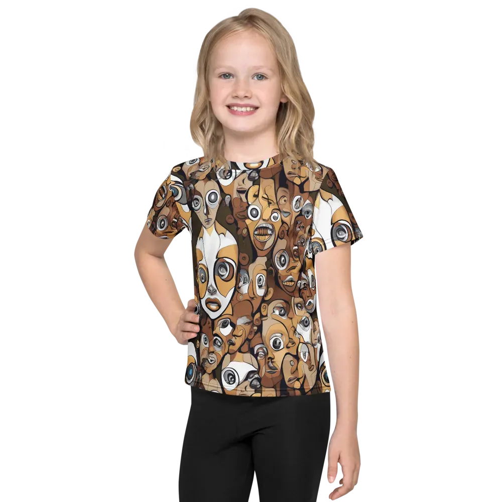 Many-eyed Masquerade on Kids Crew Neck T-Shirt — Front