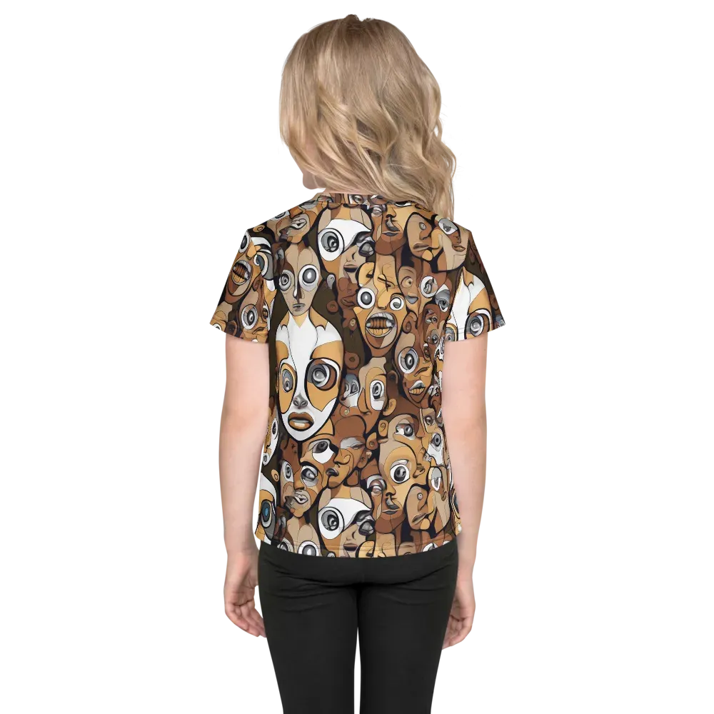 Many-eyed Masquerade on Kids Crew Neck T-Shirt — Back