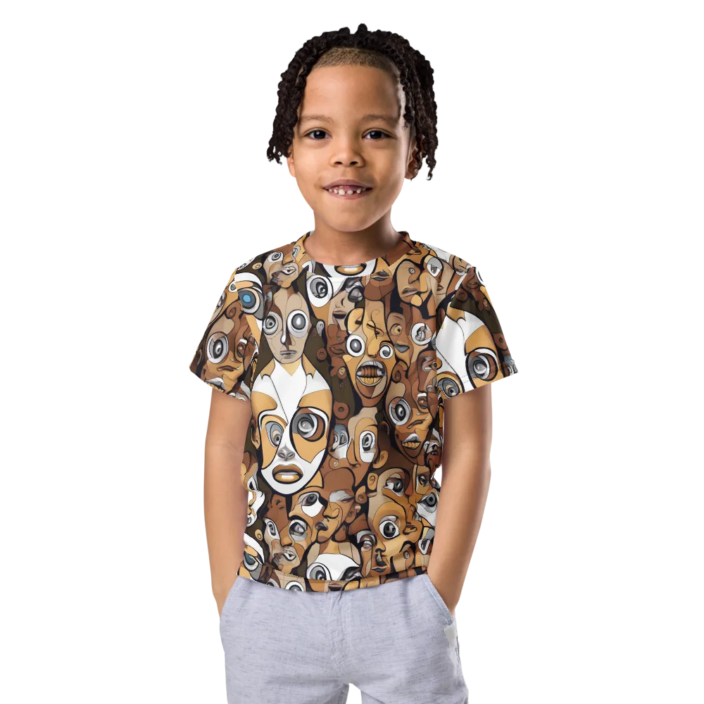 Many-eyed Masquerade on Kids Crew Neck T-Shirt — Front