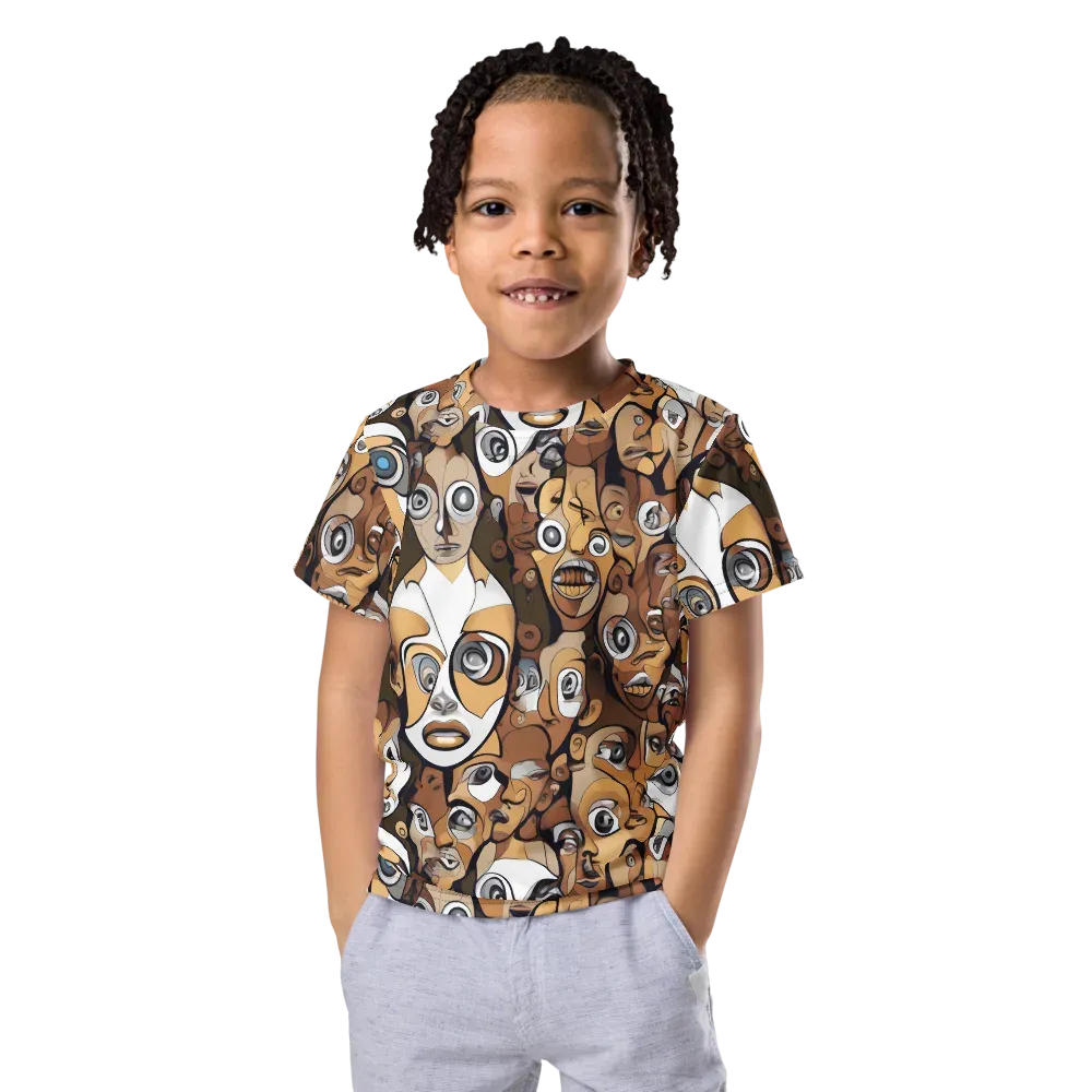 Many-eyed Masquerade on Kids Crew Neck T-Shirt — Front