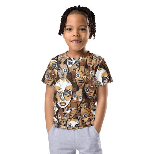 Many-eyed Masquerade on a Kids Crew Neck T-Shirt