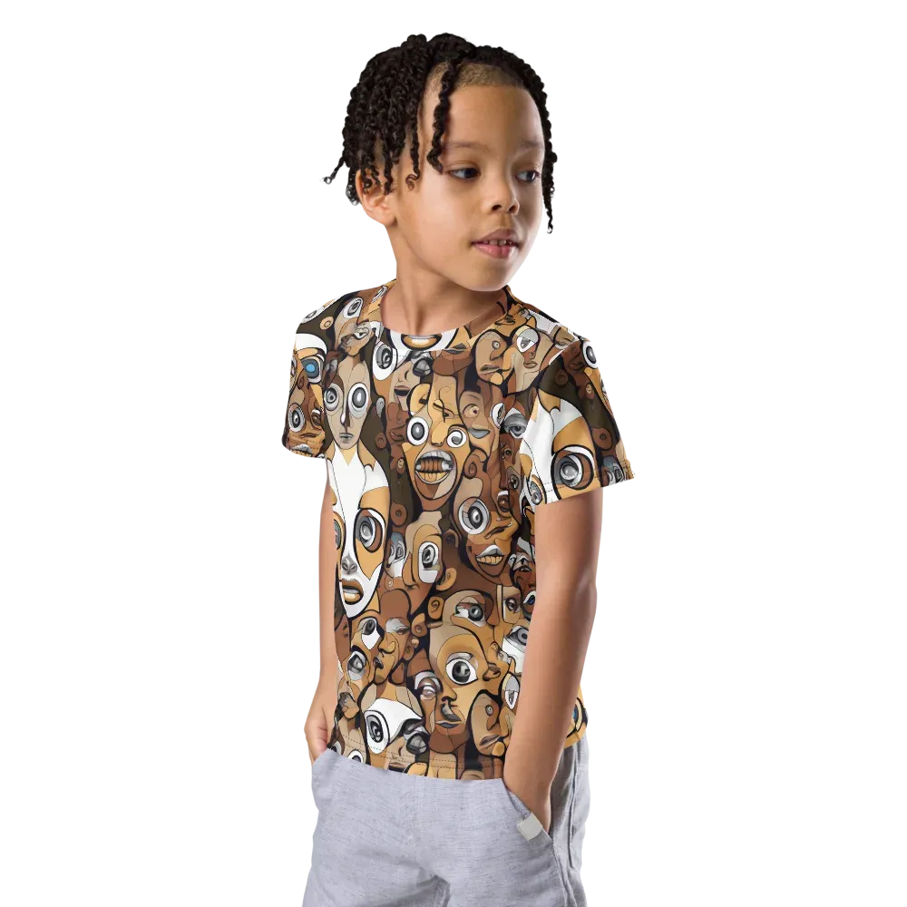 Many-eyed Masquerade on Kids Crew Neck T-Shirt — Left Front
