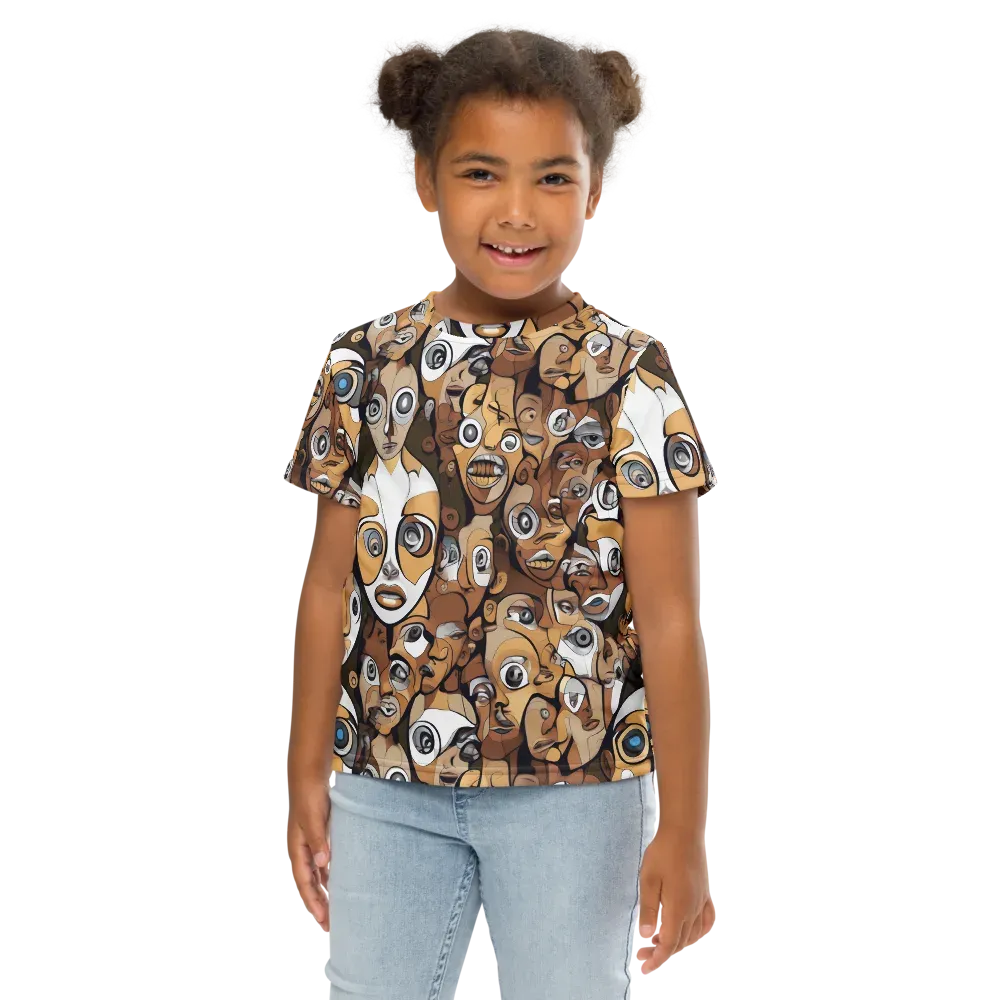 Many-eyed Masquerade on Kids Crew Neck T-Shirt — Front