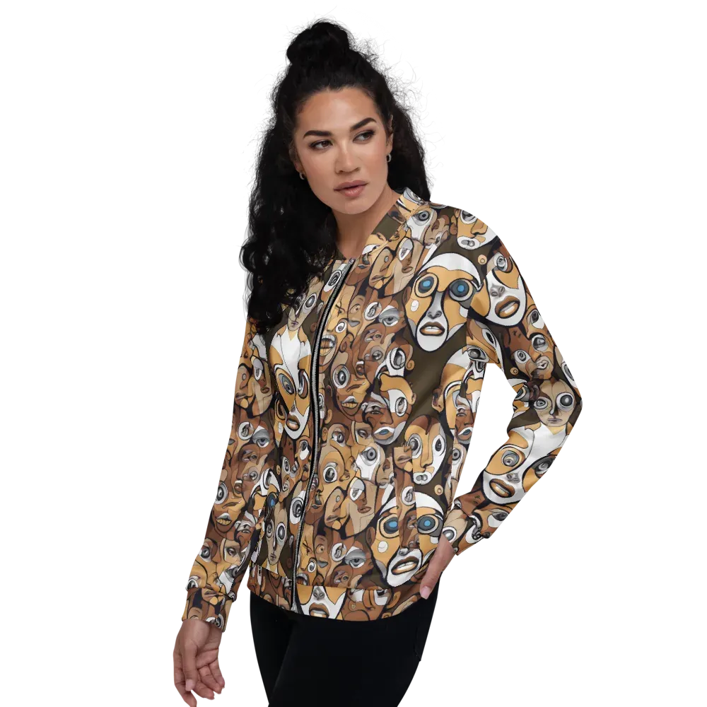 Many-eyed Masquerade on Bomber Jacket — Left