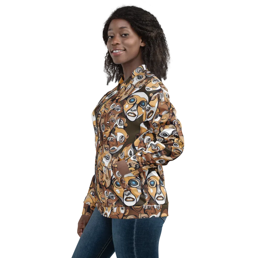 Many-eyed Masquerade on Bomber Jacket — Left
