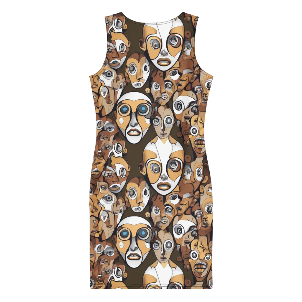 Many-eyed Masquerade on Bodycon Dress — Back