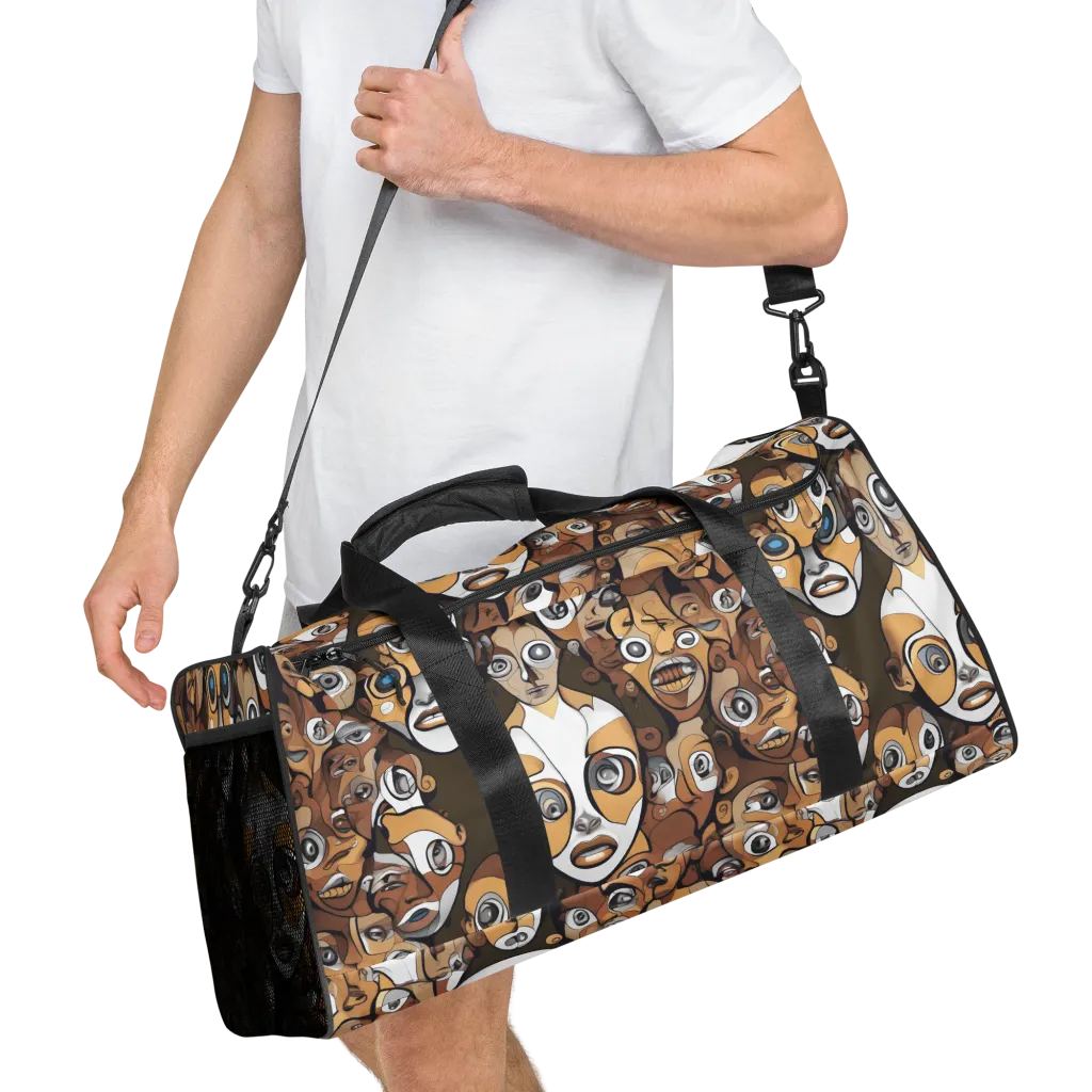 Many-eyed Masquerade on Duffle Bag — Right Front