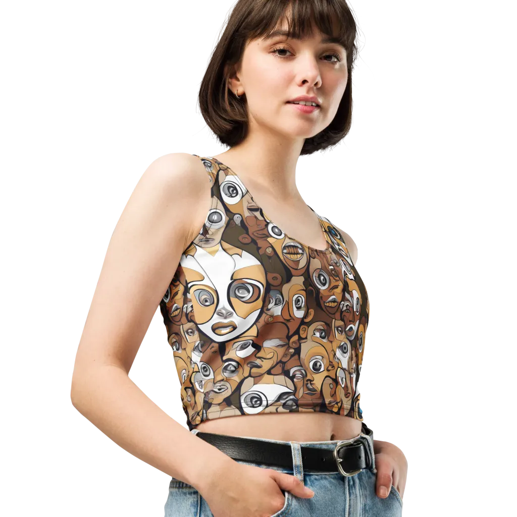 Many-eyed Masquerade on Crop Top — Right Front
