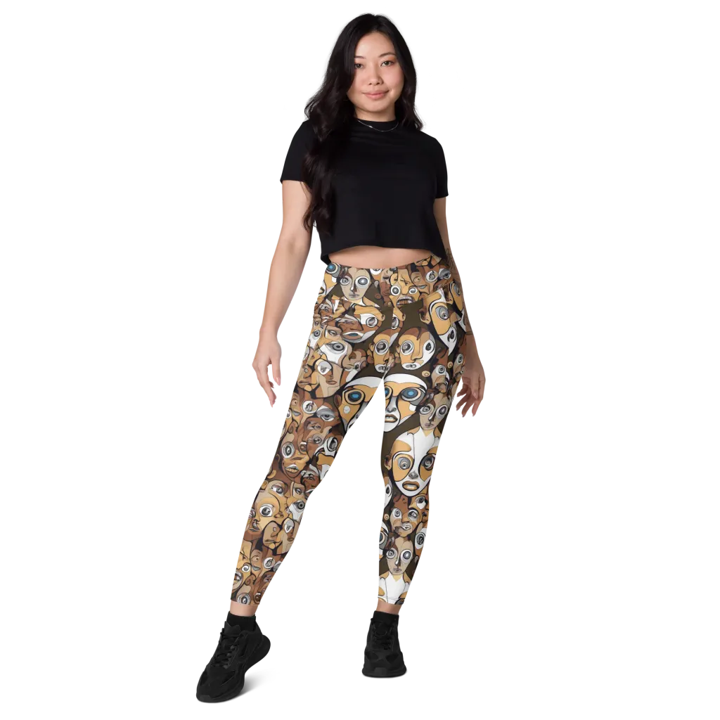 Many-eyed Masquerade on Leggings with Pockets — Front