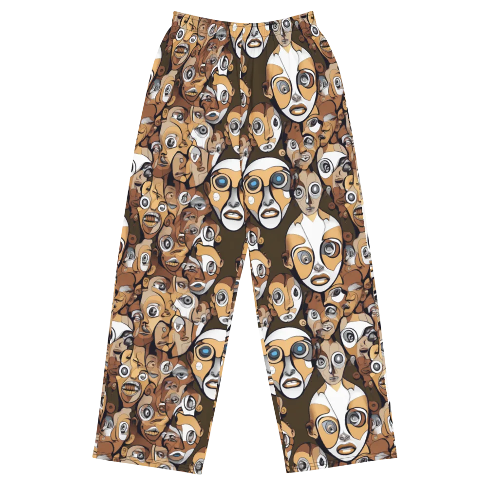 Many-eyed Masquerade on Wide-Leg Pants — Front