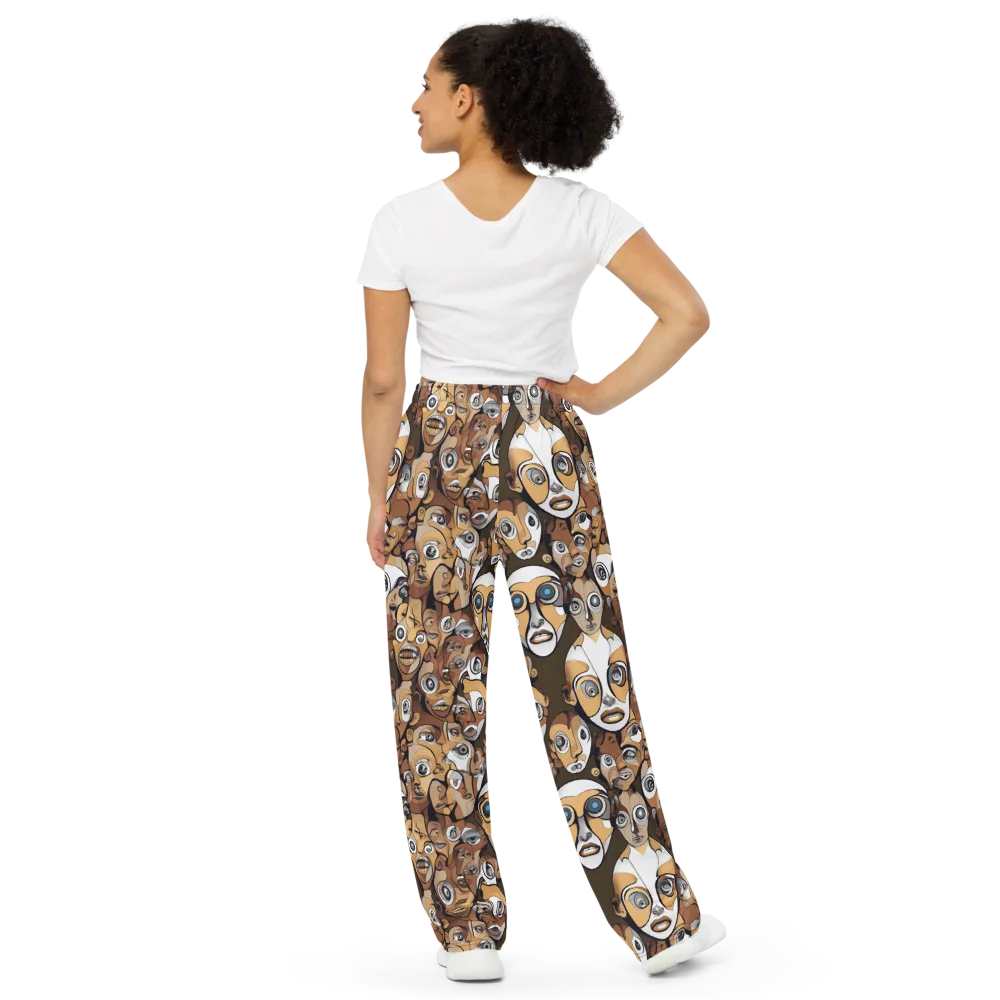 Many-eyed Masquerade on Wide-Leg Pants — Back
